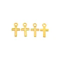 Set of four golden vintage zinc alloy cross pendants for DIY jewelry making and crafts - Gold