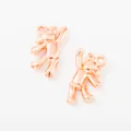 Paar roségoldene Bärenanhänger aus Metall mit glatter Oberfläche für DIY-Schmuck - Roségold