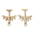 Vintage bronze zinc alloy airplane pendant charm for DIY jewelry and crafts making - 27*22mm / Antique Bronze