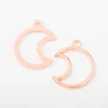 DIY vintage alloy hollow moon charms in rose gold finish for jewelry making - Rose Gold