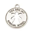 Runder silberner Engel-Anhänger aus Legierung mit You Are My Special Angel Gravur - Antiksilber