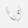 Silver alloy DIY bail glue-on pendant clasp showing front and textured back view - Bright Silver