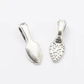 Macro detail of antique silver alloy bails for jewelry making with textured back - Antique Silver