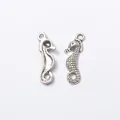 Lot de deux pendentifs hippocampe en alliage argenté pour la création de bijoux DIY - Argent Antique