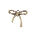 Vintage bronze zinc alloy bow pendant with hanging loop for DIY jewelry making - Antique Bronze