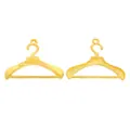 Vintage gouden hanger in de vorm van een kledinghanger voor DIY-sieraden met reliëf - Goud