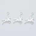 Three silver vintage alloy Pegasus flying horse pendants for DIY jewelry making - Bright Silver