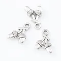 Vintage silver acorn alloy charms with double nut design for DIY jewelry making - Antique Silver