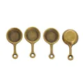 Set of 4 vintage bronze alloy miniature wok pendants for DIY jewelry making - Antique Bronze