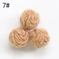Felt wool pompom balls in camel brown color for DIY jewelry and crafts, 7# variant - Style 7# (Small) / Camel