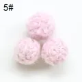 Three soft light pink wool felt balls for DIY jewelry and accessories, item code 5# - Style 5# (Small) / Pink