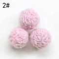 Drei rosa Wollfilzkugeln mit lockiger Textur für DIY-Bastelarbeiten, Farbcode 2# - Rosa Stil (2#)