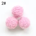 Pink wool felt balls for DIY jewelry and accessories, soft texture variant 2# - Style 2# (Small)