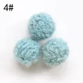 Three light blue handcrafted wool felt balls for DIY jewelry and accessory making - Style 4# (Small)