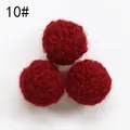 Three dark red wool felt balls for DIY earring and bag accessories, size small - Style 10# (Small)