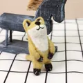 Handmade needle felt fox brooch in light yellow with a cute standing pose and soft wool texture - Yellow Hamster Style (4#)