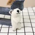 Handmade needle felted polar bear animal brooch with cute standing posture and soft texture - Polar Bear Style (2#)