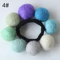 Élastique à cheveux en boules de laine feutrée aux couleurs macaron style numéro 4 - 4# Mélange de Tons Froids