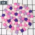 Handmade felt ball coaster with purple and pink wool spheres for colorful home decor - Purple Style (6#) / Diameter 20cm