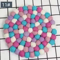 Handmade wool felt ball coaster in pink, purple and blue tones for table decor - Pink Purple Blue Style (11#) / Diameter 20cm