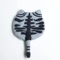Cute handmade grey and black spotted wool felt cat coaster for home decor - Orange Tabby Cat