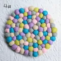 Handmade colorful wool felt ball coaster in style 4 featuring pink and blue tones - Multicolor Pink Green Style (4#) / Diameter 20cm