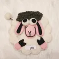 Sac bandoulière mouton mignon en feutre de laine fait main blanc et rose, taille M - Style M