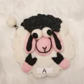 Porte-monnaie mouton en feutre fait main blanc avec fermeture éclair et pompon style A - Style A