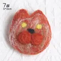 Cute 5x5cm orange wool felt cartoon cat brooch with handmade fiber texture detail - Dirty Orange (7#)