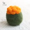 Handmade wool felt sushi charm in green and orange, 4x5cm accessory for DIY crafts - Cactus Shape (1#) / 4x5cm