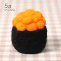 Handmade needle felt sushi keychain in ikura gunkan maki style, 5cm x 5.5cm size - Roe Gunkan Shape (5#) / 5x5.5cm