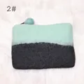 Minimalist wool felt coin purse in mint green and dark grey dual-tone design - Green and Gray Contrast Style (2#) / Green/Gray