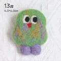 Cute green felt monster brooch accessory for women and girls, size 4.5 by 6.5 cm - 13# Little Monster