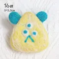 Handmade yellow wool felt monster brooch with blue eyes and 5x5.5cm dimensions - 16# Little Monster
