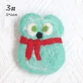 Handmade light green wool felt bear brooch with red scarf 3# variant, 5x6cm size - 3#Little Monster