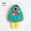 Handmade wool felt one-eyed monster brooch in blue and green blend, size 5x8cm - 6# Little Monster