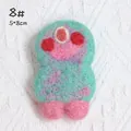 Cute mint green handmade wool felt monster brooch pin 5x8cm for clothing decor - 8# Little Monster