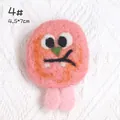 Pink handmade wool felt cartoon monster brooch accessory, model 4, size 4.5x7cm - 4# Little Monster