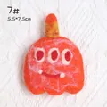 Cute orange three-eyed pumpkin monster handmade wool felt brooch accessory 5.5x7.5cm - 7# Little Monster (2 Eyes)