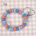 Cute colorful felt ball keychain with orange, purple and green wool balls SKU 5 - 10mm Felt Beads / Orange/Purple/Green/Blue (5#)