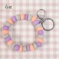 Cute wool felt ball keychain featuring purple, grey, and orange poms for bags - 10mm Felt Beads / Purple/Gray/Orange (6#)