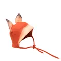 Simpatico cappello da volpe in lana infeltrita arancione per bambini con orecchie e laccetti - Motivo Volpe