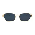 Fashionable gold metal geometric sunglasses with dark lenses for a modern chic look - Gold Frame Grey Lens