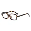Classic square tortoise shell glasses frame with dual rivet details and clear lenses - Tortoiseshell Frame Anti-Blue Light