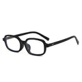 Classic black rectangular thick frame eyeglasses with blue light blocking lenses - Matte Black Frame Anti-Blue Light