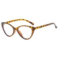 Gafas de ojo de gato anti luz azul con montura clásica en carey de diseño chic - Marco Carey Lente Clara