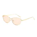 Cat-Eye-Metall-Sonnenbrille mit goldenem Rahmen und bernsteinfarbenen Gläsern für Damen - Goldener Rahmen Champagner Gläser