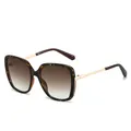 Trendige 2025 Oversize-Sonnenbrille mit Schildpatt-Rahmen und goldenen Metallbügeln - Violetter Schildpattrahmen Verlaufs-Grau