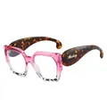 Lunettes de soleil dégradé rose avec touches léopard et branches en écaille classique - Monture Léopard Rose