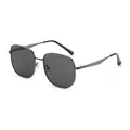 Lunettes de soleil oversize en métal chic avec verres gris foncé et monture gris anthracite - Monture Gunmetal Verres Gris